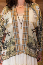 Load image into Gallery viewer, Born to Run Pixie Duster Crop Kimono w/ Horse & Flower Print
