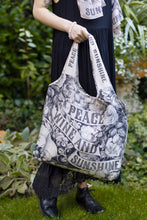 Load image into Gallery viewer, Peace Wine & Sunshine Floral Boho Linen Market Tote