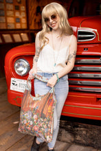 Load image into Gallery viewer, Love Language Heart and Floral Print Linen Market Tote