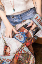 Load image into Gallery viewer, Love Language Heart and Floral Print Linen Market Tote