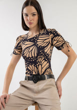 Load image into Gallery viewer, Butterfly Ruched Sleeves Top