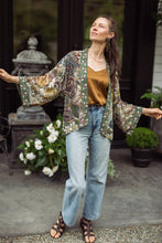 Load image into Gallery viewer, Love Grows Wild Pixie Duster Bamboo Kimono w/ Bees Cropped
