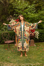 Load image into Gallery viewer, Stay Gold Opera Duster Bamboo Kimono Robe w/ Rabbit &amp; Bees
