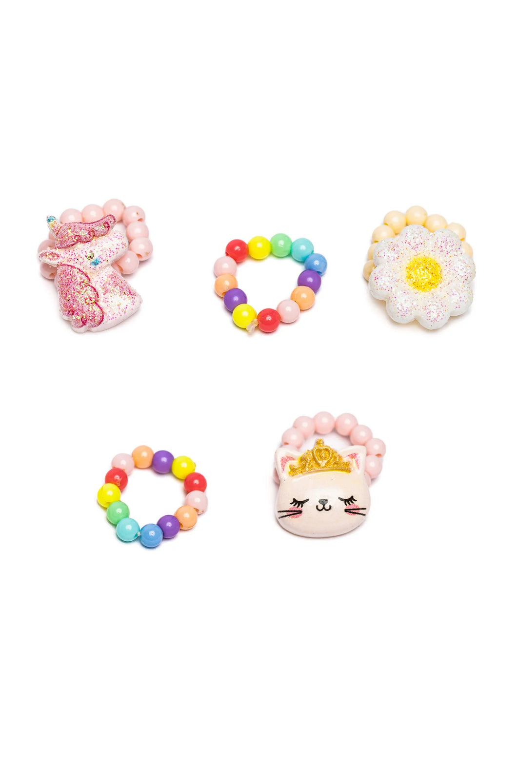 Flower Kitty Elastic Ring Set