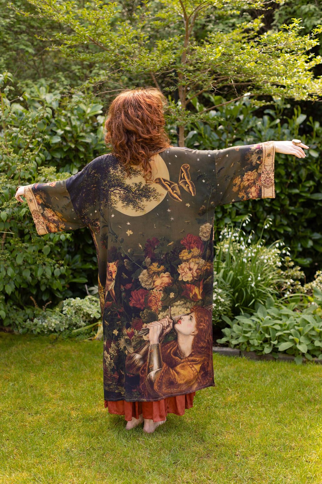 The Messenger Opera Duster Robe w/ Joan of Arc & Florals