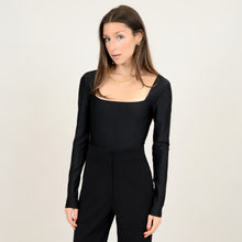 Load image into Gallery viewer, Stacy Square Neck Bodysuit Black
