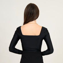 Load image into Gallery viewer, Stacy Square Neck Bodysuit Black
