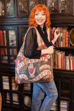 Load image into Gallery viewer, Friendship Love &amp; Truth Linen Tote Bag w Vintage Heart Print
