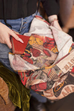 Load image into Gallery viewer, Friendship Love &amp; Truth Linen Tote Bag w Vintage Heart Print
