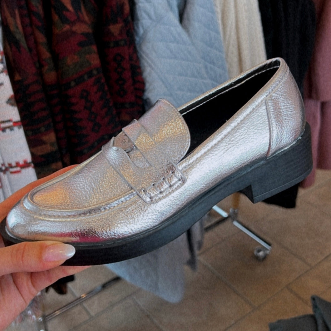 Metallic Silver Porter Loafer