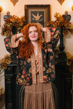 Load image into Gallery viewer, Heart of Gold Pixie Duster Crop Kimono w/ Sacred Heart
