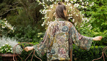 Load image into Gallery viewer, Love Grows Wild Pixie Duster Bamboo Kimono w/ Bees Cropped
