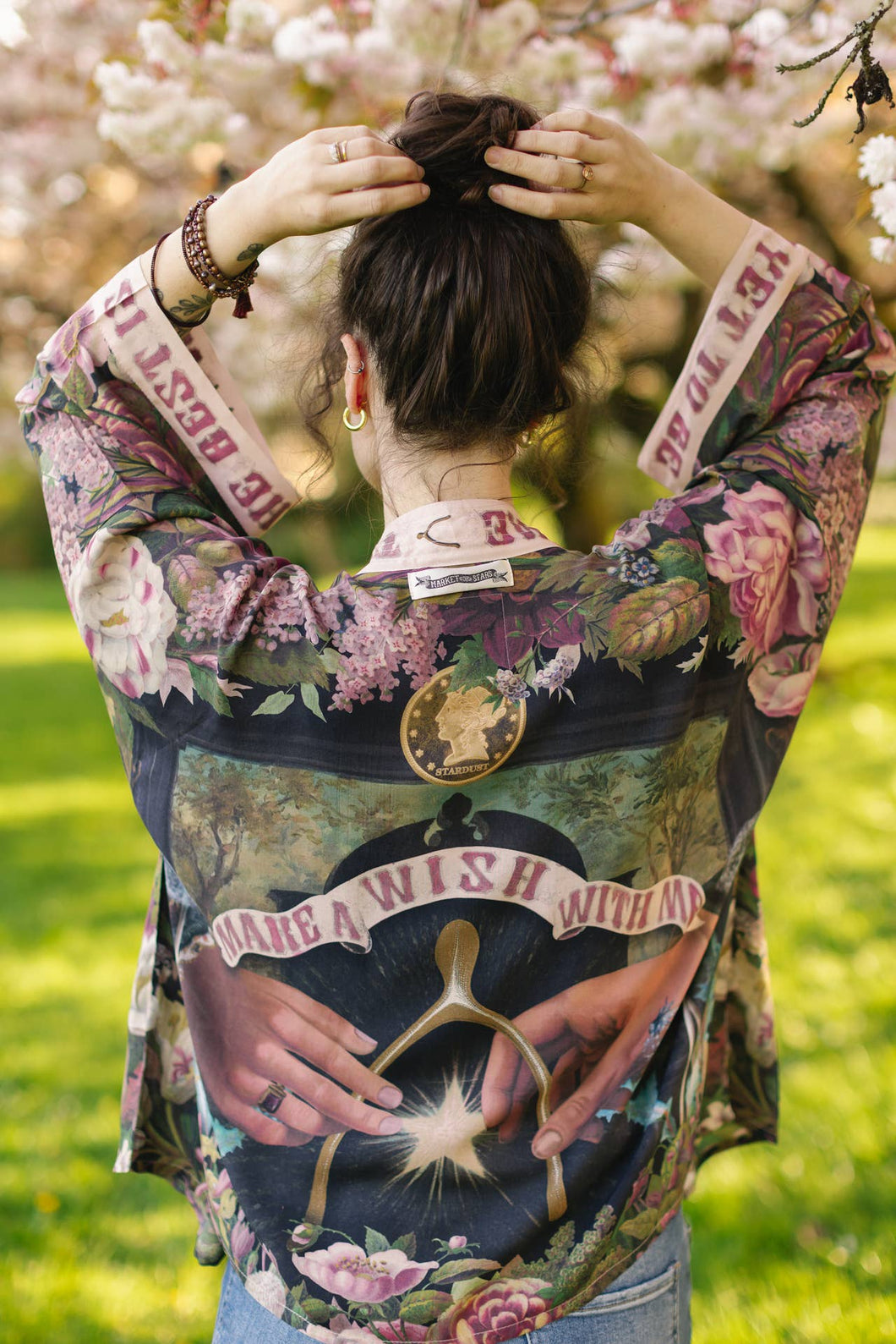 Make A Wish Pixie Duster Bamboo Kimono w/ Wishbone Dandelion