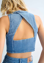 Load image into Gallery viewer, Pinstripe Denim Vest
