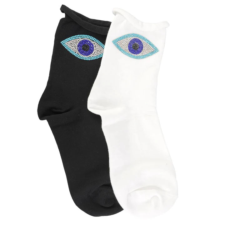 Evil Eye Crystal Socks