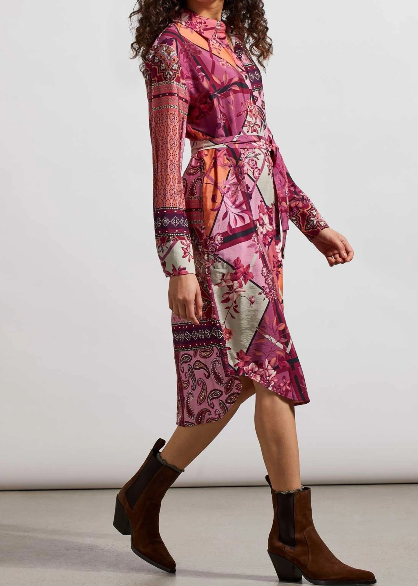 pink paisley shirt dress Sonoma Shirt Dress Plus size 2X Floral Casual Pink Paisley Lounge Elastic Waist