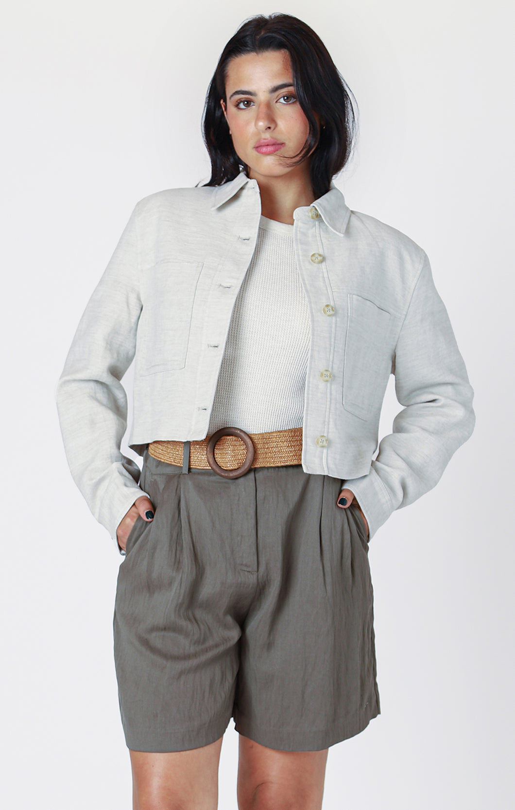 Linen Cropped Jacket