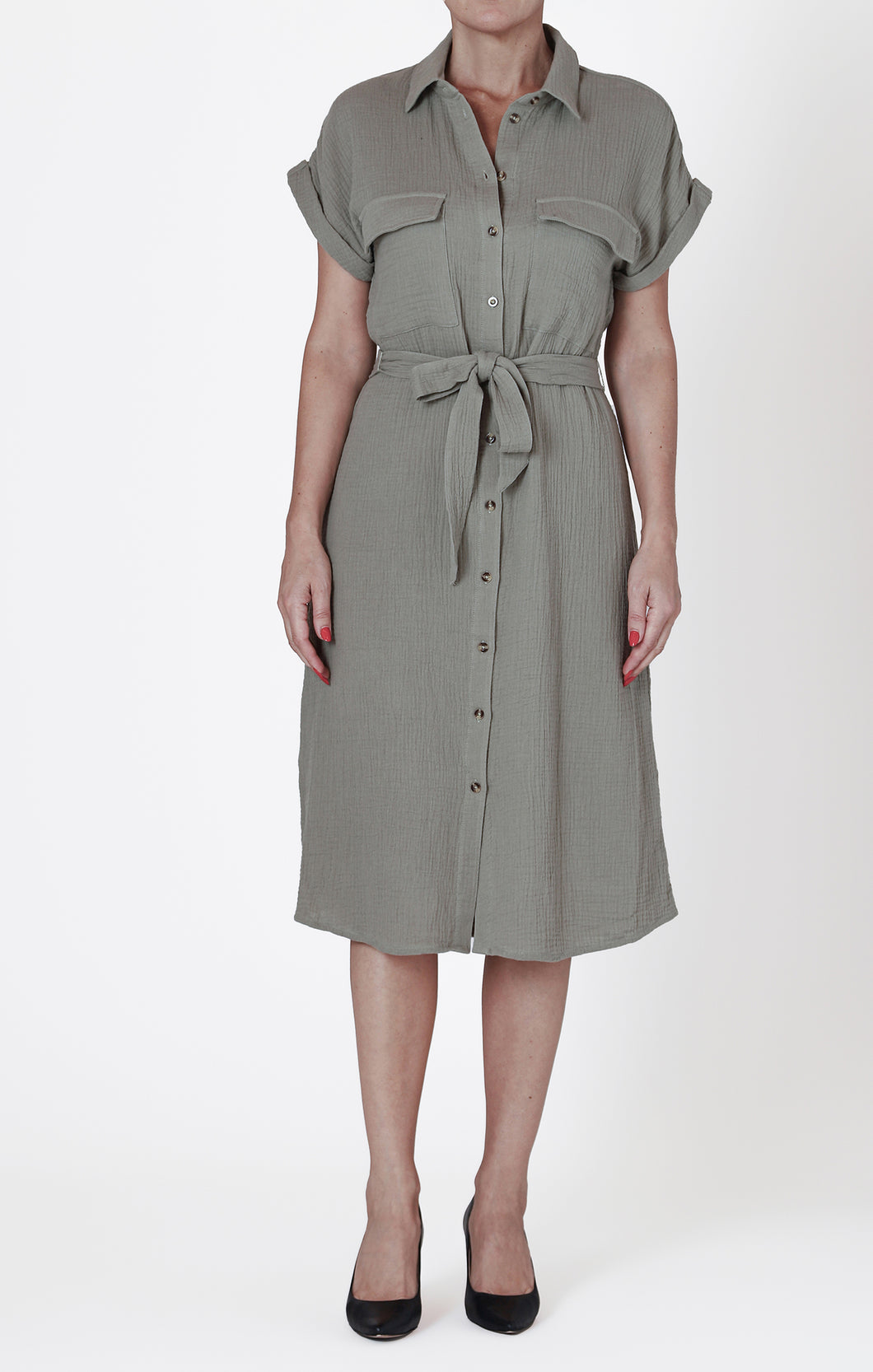 Utility Midi Shirt Dress